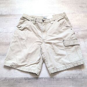 Columbia Cargo Shorts Men's Size 34 Beige 100% Cotton Hiking Outdoor